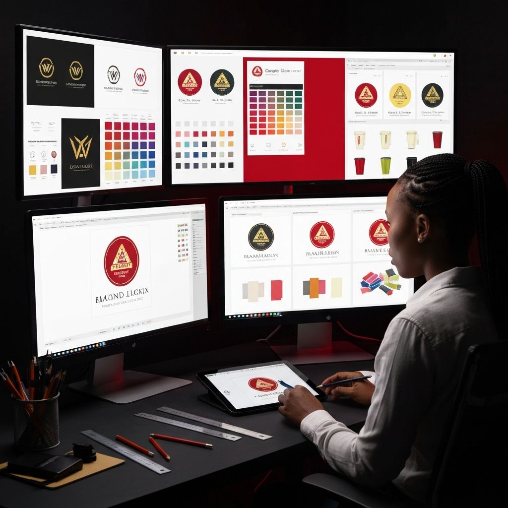 Professional branding and design workspace